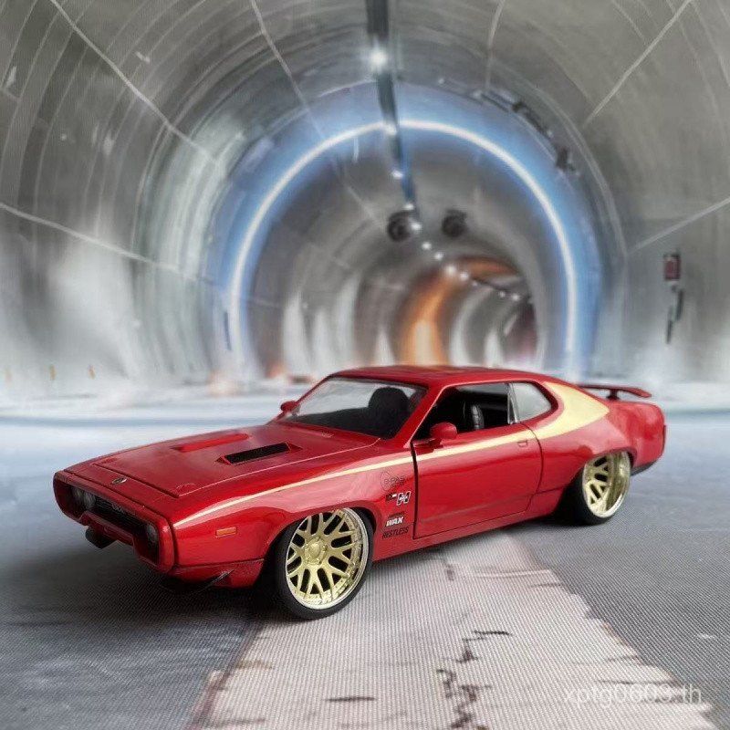 คลังสินค้าพร้อม JADA JADA 1: 24 1972 PLYMOUTH GTX PLYMOUTH เคลือบโลหะผสมรถรุ่นคอลเลกชันรูปตกแต่ง