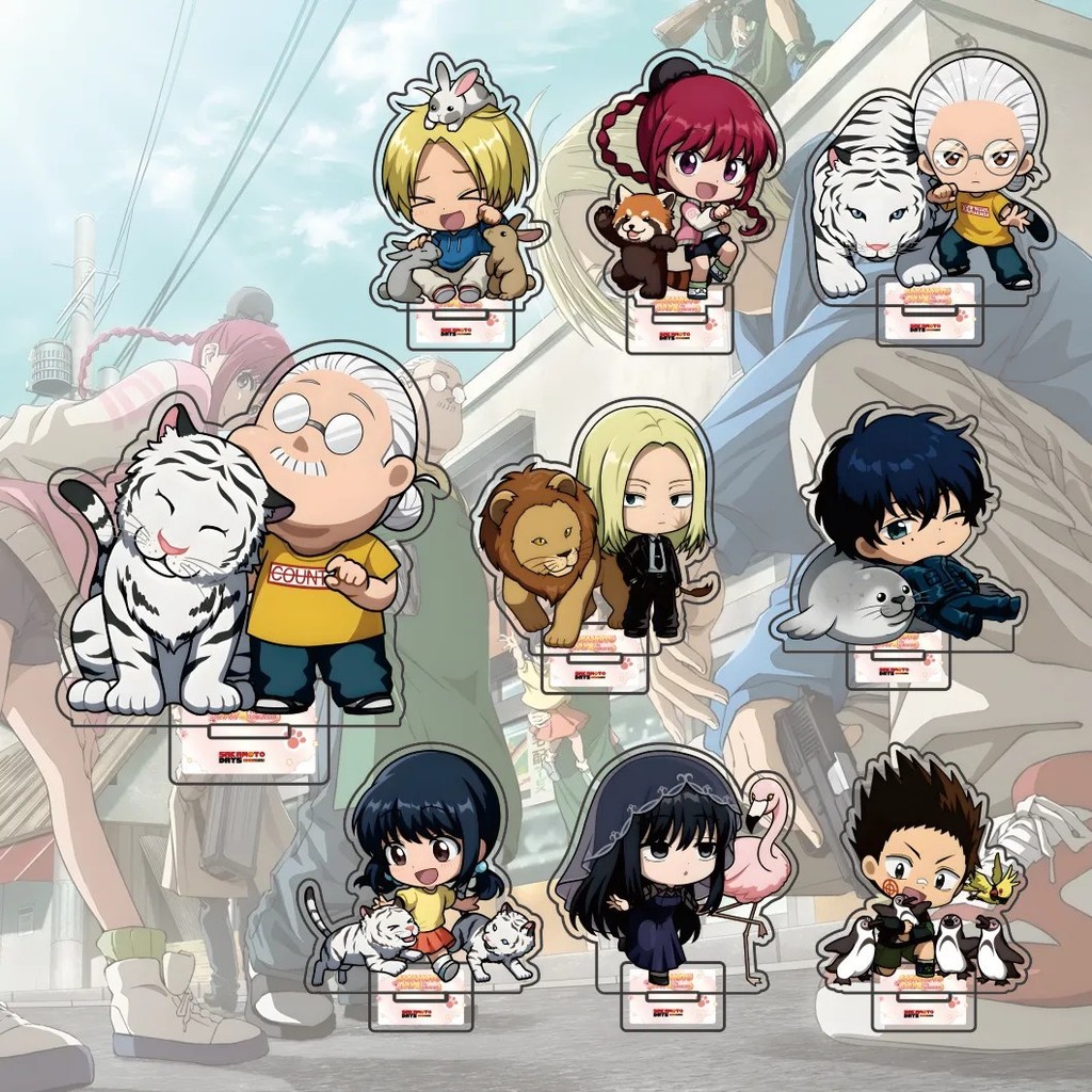 โมเดลสแตนดี้อนิเมะ Sakamoto Days Taro Sakamoto Shin Asakura micha ตกแต่งโต๊ะเรียน 10 ซม. ของขวัญพัดล