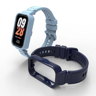 TPU สายรัดกีฬาสําหรับสมาร์ทวอทช์ Xiaomi Mi Band 9 / 8 Active Hard PC ป้องกันหน้าจอกรอบกันชนเข็มขัดสร้อยข้อมือ Repalcement สายรัดข้อมืออุปกรณ์เสริมสําหรับ Redmi Band 3 2