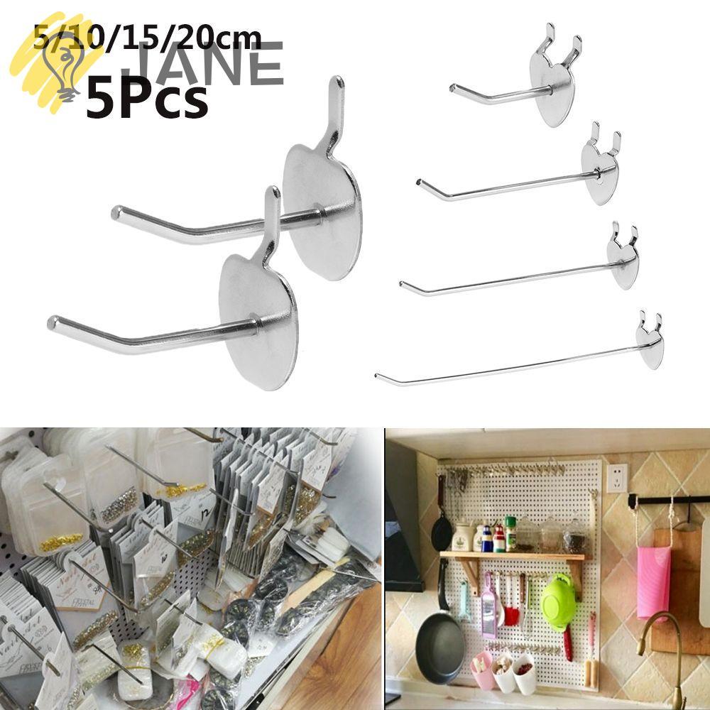 JANE 5 ชิ้นตะขอจอแสดงผลทนทานแขวนเหมาะกับแผง Perforated โลหะขายปลีก Shop Peg