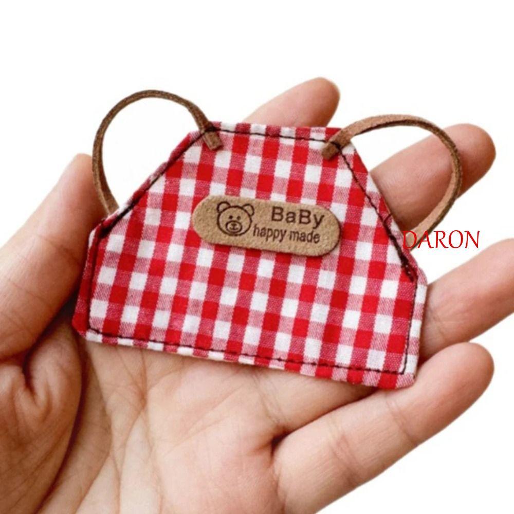 DARON ตุ๊กตาผ้ากันเปื้อนยีนส์, DIY Retro ลายสก๊อตลายตุ๊กตาเสื้อผ้า,มินิตุ๊กตาชุดลําลองทําด้วยมือ 10 