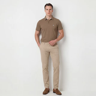 LTD เสื้อโปโลแขนสั้น ผู้ชาย สีกากี | New Gen Polo Shirt | 00980