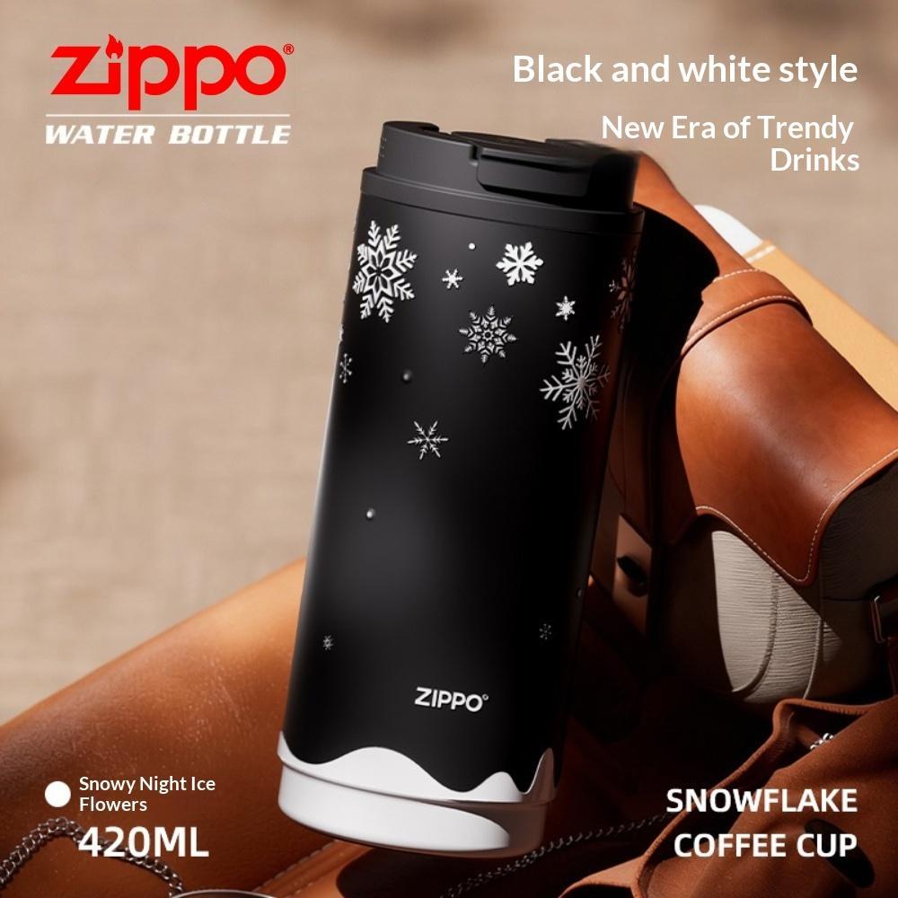 ZIPPO Urban Series Black Warrior Coffee Thermos - Snow Night Frostflower, 420ml