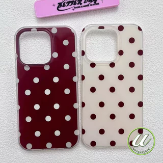 เคสไอโฟน17 13 สำหรับ iPhone 16 15 17 air 12 14 13 Pro Max 15 16 14 Plus 15 14 Pro เคสIMDพื้นขาว ลายจุดฮิตทั่วไป