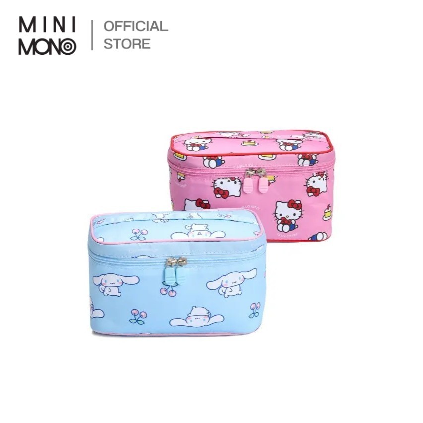 Mini Mono x  Sanrio กระเป๋าเครื่องสำอาง ไซส์ M ลิขสิทธิ์แท้ | ยูนิเซ็กส์ ไนลอน จุของได้ พกพาสะดวก