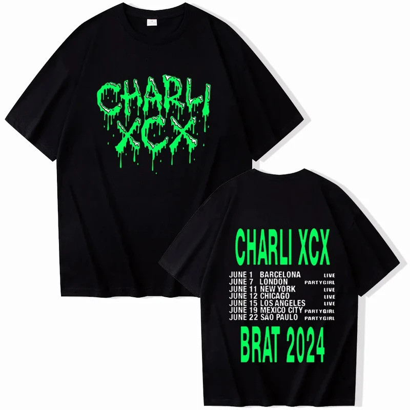 เสื้อยืดแขนสั้น Charli Xcx Brat สไตล์ฮาราจูกุ คอกลม เสื้อเชิ้ตลำลอง รุ่น 71738