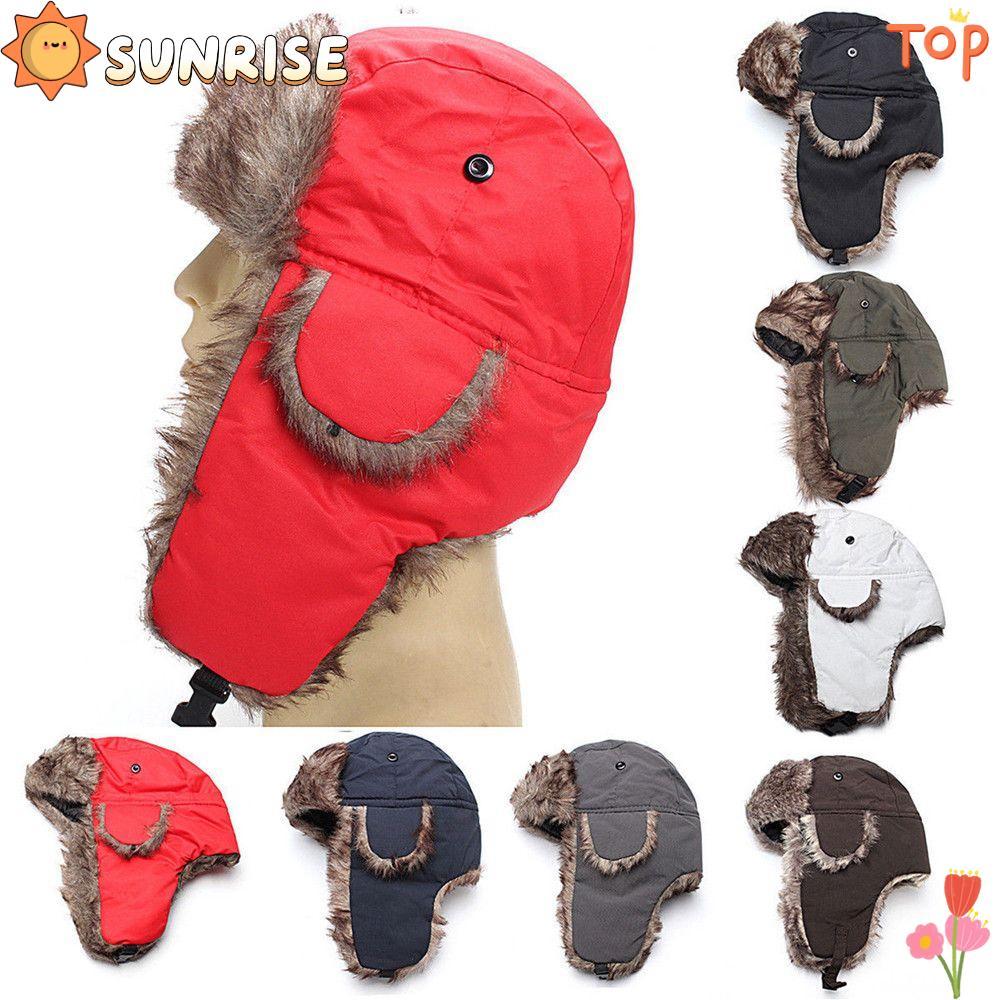 SUNRISE หมวกสกีดักเปอร์หูกลางแจ้งรัสเซีย Ushanka