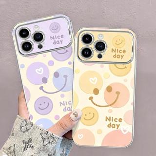 เคสโทรศัพท์ลายหน้ายิ้มเรียบง่าย ใช้ได้กับ iPhone11/12/13/14/15Pro/17Pro/16ProMax,X/MAX/XR,7/8P หน้าจอขนาดใหญ่คุณภาพสูง