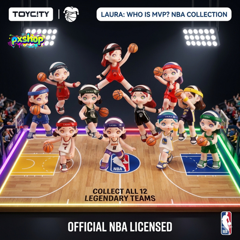 [ของแท้] ToyCity LAURA NBA Series ยกกล่อง/สุ่ม กล่องสุ่มบาสเกตบอล โมเดลตกแต่งโต๊ะทำงาน Art Toy ของขว