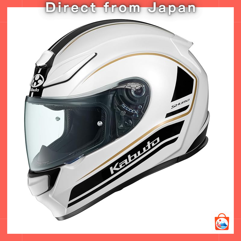 OGK KABUTO Full Face Motorcycle Helmet SHUMA NOVA - Flat Black White, XS Size