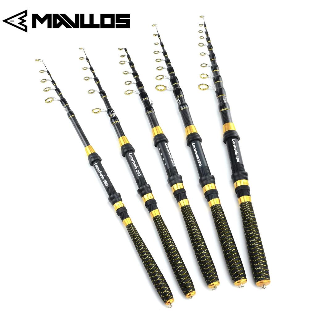 Mavllos Lerutwis Telescopic Fishing Rod ขนาด 1.8M-3.0M ทำจากคาร์บอนไฟเบอร์ พกพาสะดวก ใช้งานได้หลากหลาย