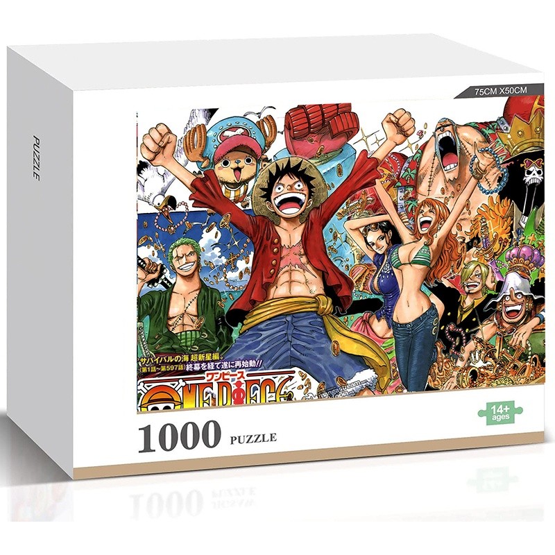 ปริศนาจิ๊กซอว์วันพีซใหม่ 300 500 1000 ชิ้นปริศนาไม้ของเล่นสมองเกมเพื่อการศึกษา W