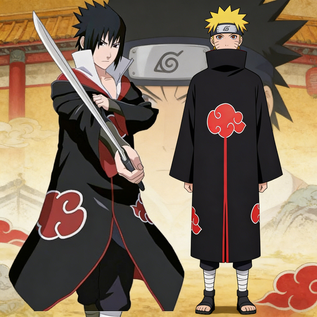 ชุดแสงอุษา Akatsuki Naruto คอสเพลย์งานปาร์ตี้ สวยหรู เสื้อคลุมอุษา แฟชั่นสไตล์นารูโตะ ใส่ได้ทั้งชายและหญิง HZG