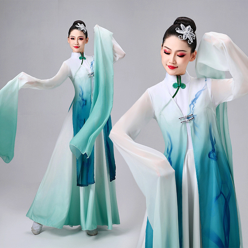 แขนน้ําคลาสสิกเต้นรําเครื่องแต่งกายหญิงฤดูใบไม้ผลิเย็นสไตล์เดียวกันสไตล์จีนปักกิ่งโอเปร่าละครHuadan 