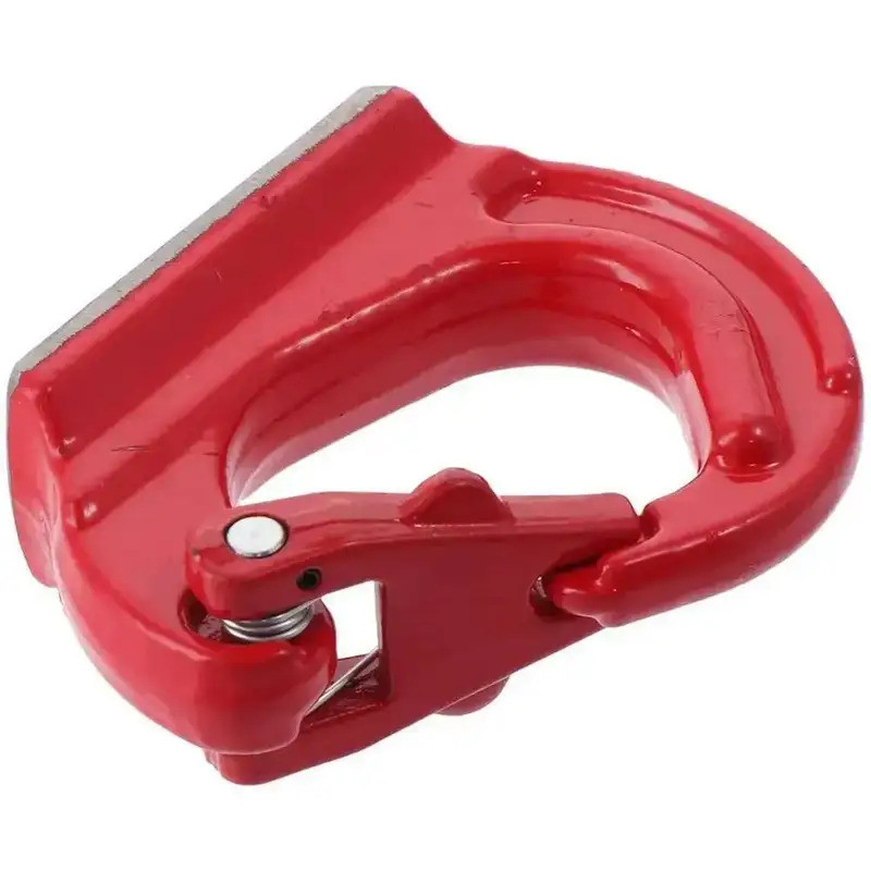 2T Heavy Duty Lifting Hook สีแดง 4400lbs ความจุ G80 เชื่อม-on Anchor Hook โลหะผสมเหล็กปลอม Latch เชื