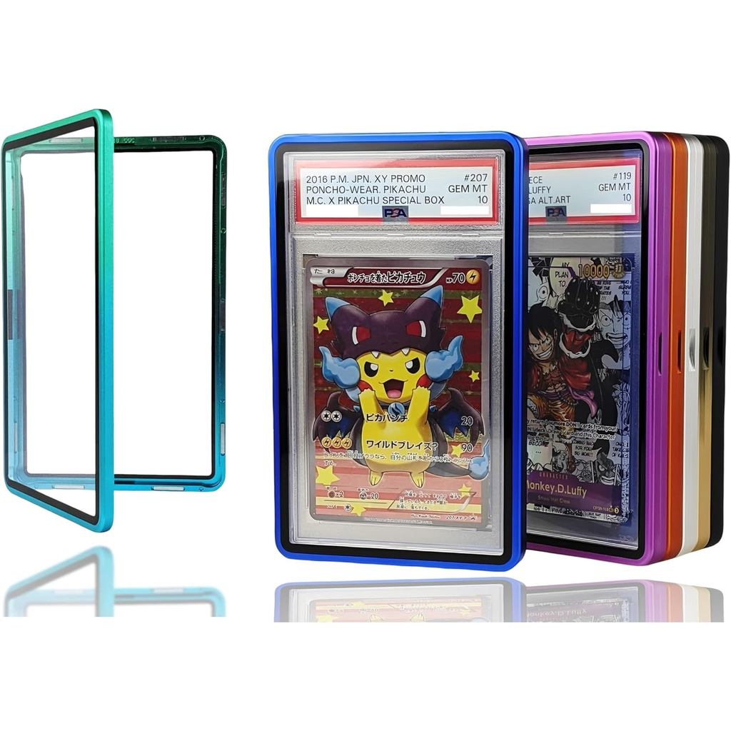 เคส Slab โลหะแม่เหล็กที่ทนต่อ UV สําหรับการ์ดเกรด PSA, BGS, CGC แก้วอลูมินาสูงล็อคแม่เหล็กหลายจุดกรอ