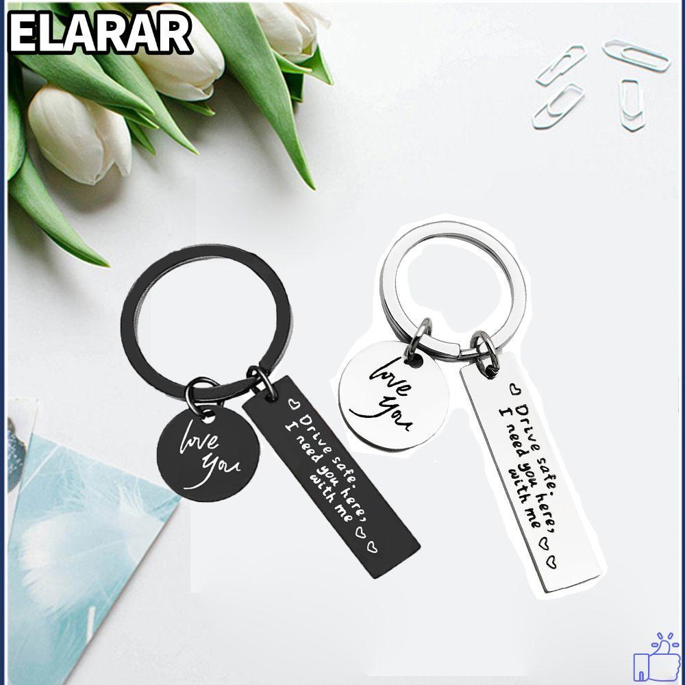 เอลรา‌R I Love You พวงกุญแจสําหรับแฟนสามีพ่อโลหะตกแต่ง I Need You Here With Me
