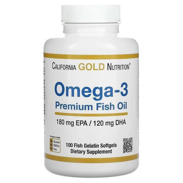 Omega3 พร้อมส่ง California Gold Nutrition, Omega-3 Premium Fish Oil, 100 Fish Gelatin Softgels