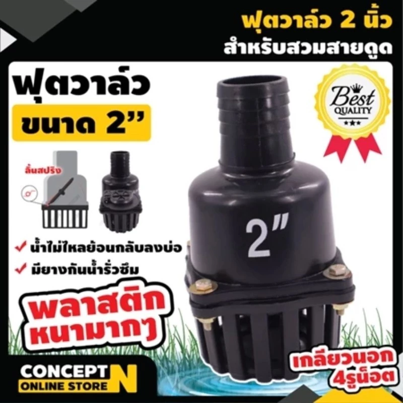 [จัดส่งจากกรุงเทพฯ] กะโหลกดูดน้ำลิ้นกระดก ฟุตวาล์ว ฟุตวาล์วพลาสติก 2นิ้ว 3นิ้ว หัวดูดน้ำ หัวกระโหลก
