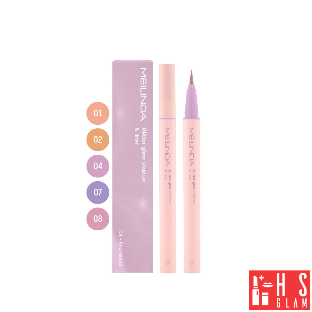 ( EXP: 07/2026 ) MEILINDA Glitter Glow Shadow & Liner เมลินดา อายไลเนอร์ กันน้ำ 1 แท่ง ขนาด 0.8 ml