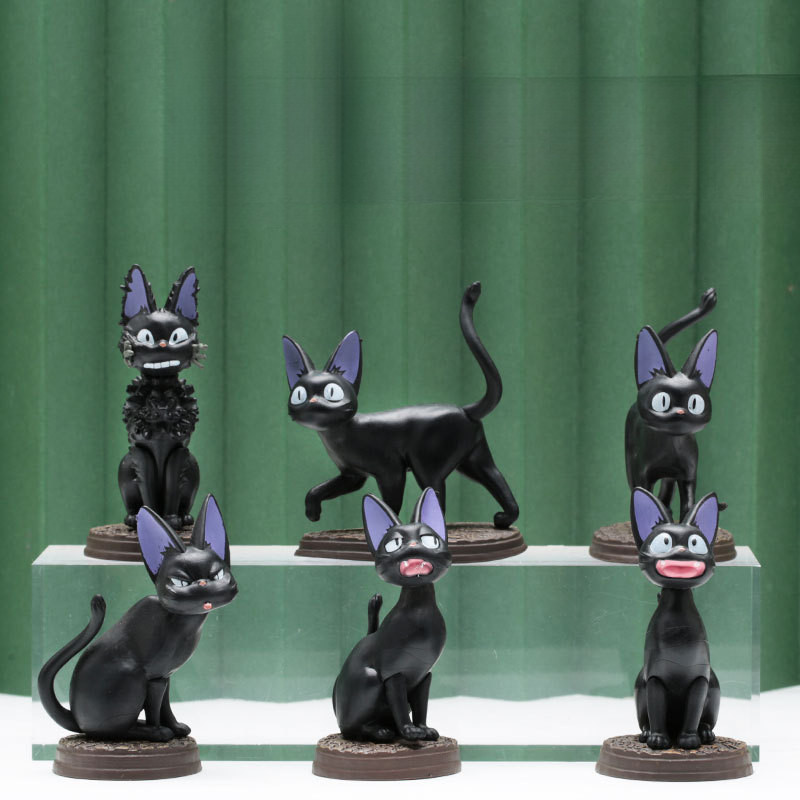 +Witch Black Cat Jiji อะนิเมะการ์ตูน 6 ตัวเลข Jiji ตุ๊กตาแมวเครื่องประดับตัวเลข