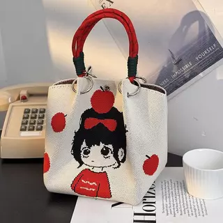 กระเป๋าถือถักนิตติ้ง(พร้อมส่ง)แฟชั่นฤดูใบไม้ผลิ แฟชั่นมาใหม่ ดีไซน์เฉพาะ ทันสมัย สำหรับผู้หญิง งานสวยน่ารัก