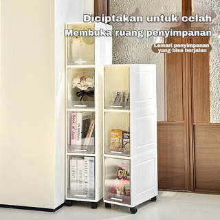 Kotak Plastik Susun Ditumpuk Transparan Berkapasitas Besar Loker Serbaguna Ada Roda Lemari Penyimpanan Kamar