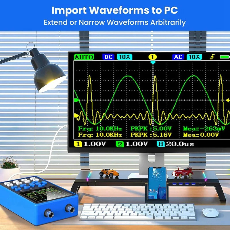 DSO2512G Digital Oscilloscope 2 ช่อง 120Mhz Vidth สัญญาณเครื่องกําเนิดไฟฟ้า 500Msa/S Sampling Rate, 