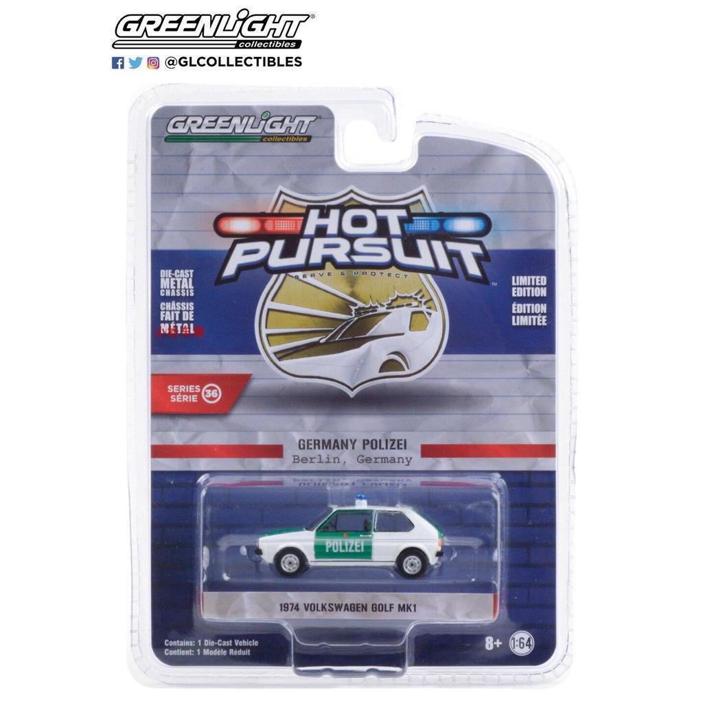GreenLight GreenLight 1: 64 1974 VW Golf Mk1 Hot Tracking 36 Volkswagen Golf Police Car