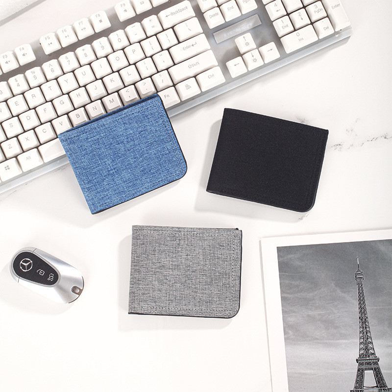 Men Short Canvas Wallet Wallet Wallet men Zipper wallet men Denim Mens Non-Standard Ultra-Thin 2026.
