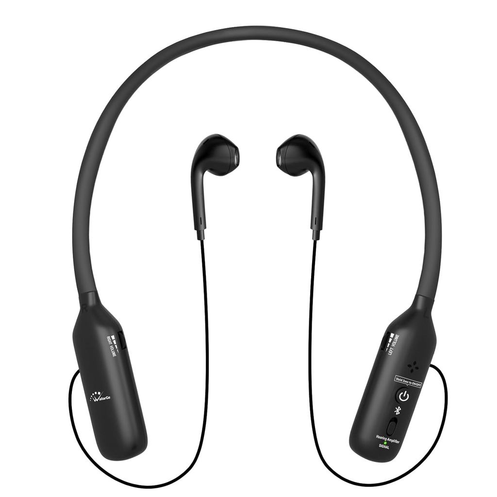 WallarGe เครื่องช่วยฟังแบบคล้องคอสําหรับสนทนาหรือดูทีวี,บลูทูธ 5.3 พร้อมไมโครโฟน,เวลาฟัง 35 ชั่วโมง,