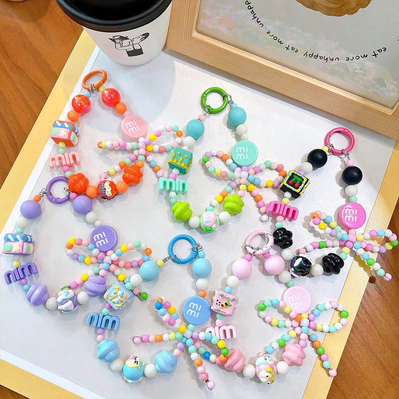 💕 On sale 💕 สายคล้องโทรศัพท์มือถือสีสันสดใสสายคล้องข้อมือสำหรับผู้หญิงสายคล้องมือถือแบบสั้นป้องกันการสูญหายดีไอวาย สาย