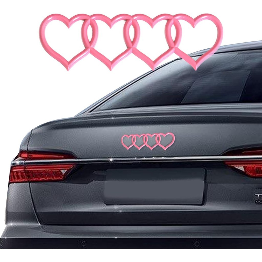 Love Heart โลโก้ด้านหลังสัญลักษณ์, 3D Badge Decal สติกเกอร์,อุปกรณ์เสริมในรถยนต์ตกแต่งภายนอก,รถเปลี่