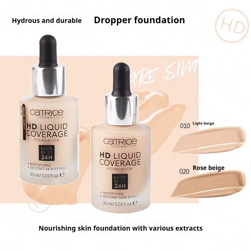 Catrice HD Dropper Liquid Foundation Catrice Natural Oil Control Brightening Moisturizing Contouring