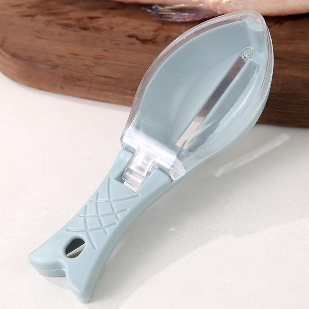 คู่มือเกล็ดปลา Scraper Removerhome Kitche ทําความสะอาดปลาขูดเครื่องชั่งน้ําหนักอุปกรณ์พร้อมฝาครอบ Q8
