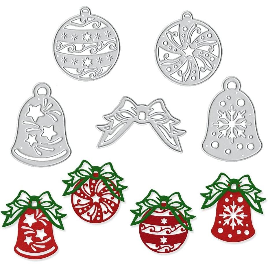 Hying Christmas Bell Bow ตัดตายสําหรับการ์ดทําและอัลบั้มรูปตกแต่ง, Christmas Globe Light Die ตัด Xma