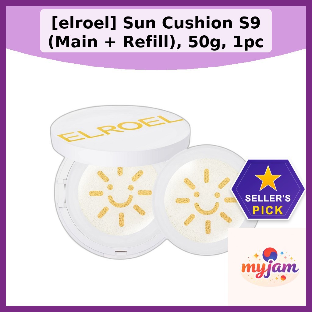 [elroel] Sun Cushion S9 (หลัก + รีฟิล), 50g, 1pc / Korean Sun Cushion / Buildable Coverage โดย myJam