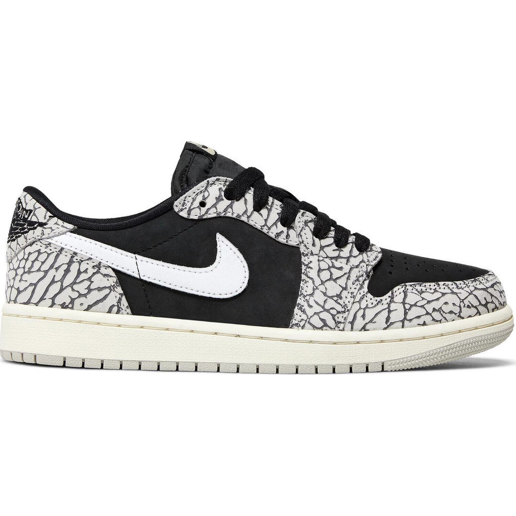 2025 Nike WMNS Air Jordan 1 Retro Low Black Cement CZ0775-001 ผู้หญิง