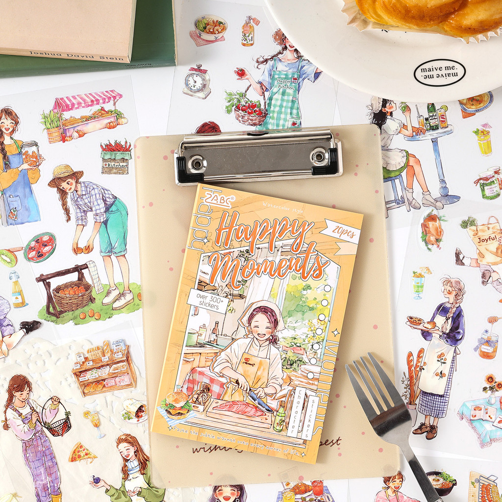 หนังสือ Scrapbooking สติกเกอร์ Pre-Cut PET โปร่งใส 20 แผ่น สําหรับ Journaling และสมุดภาพ