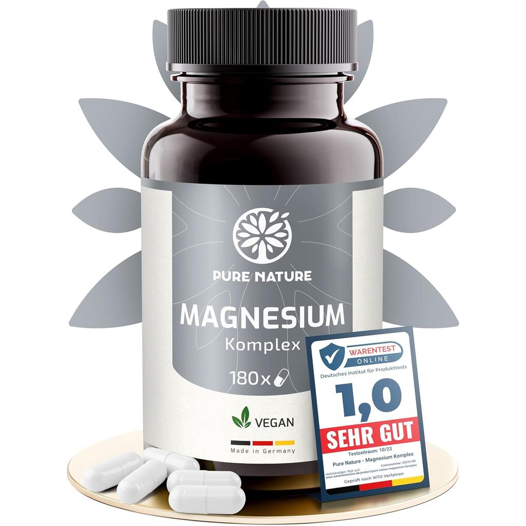 สารประกอบแมกนีเซียมปริมาณสูงจากธรรมชาติบริสุทธิ์ |   400มก. 180 แคปซูล |   7 in 1 Complex บรรจุ Magn