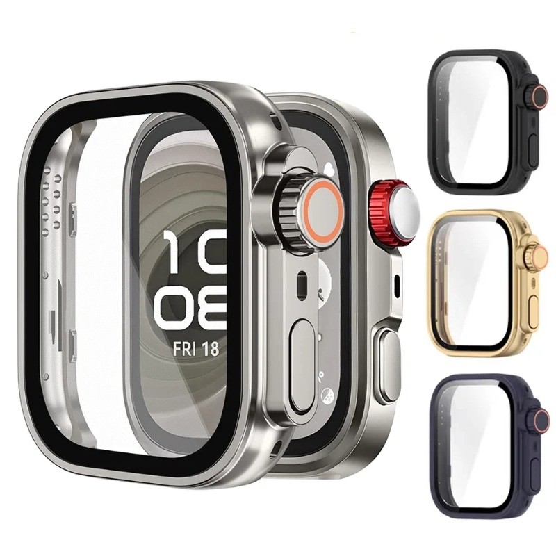 นาฬิกาป้องกันหน้าจอสําหรับ Redmi watch6 กระจกนิรภัย + PC กรณีกรอบกันชนสําหรับ Redmi Watch 6 All-around Hard PC ฝาครอบ