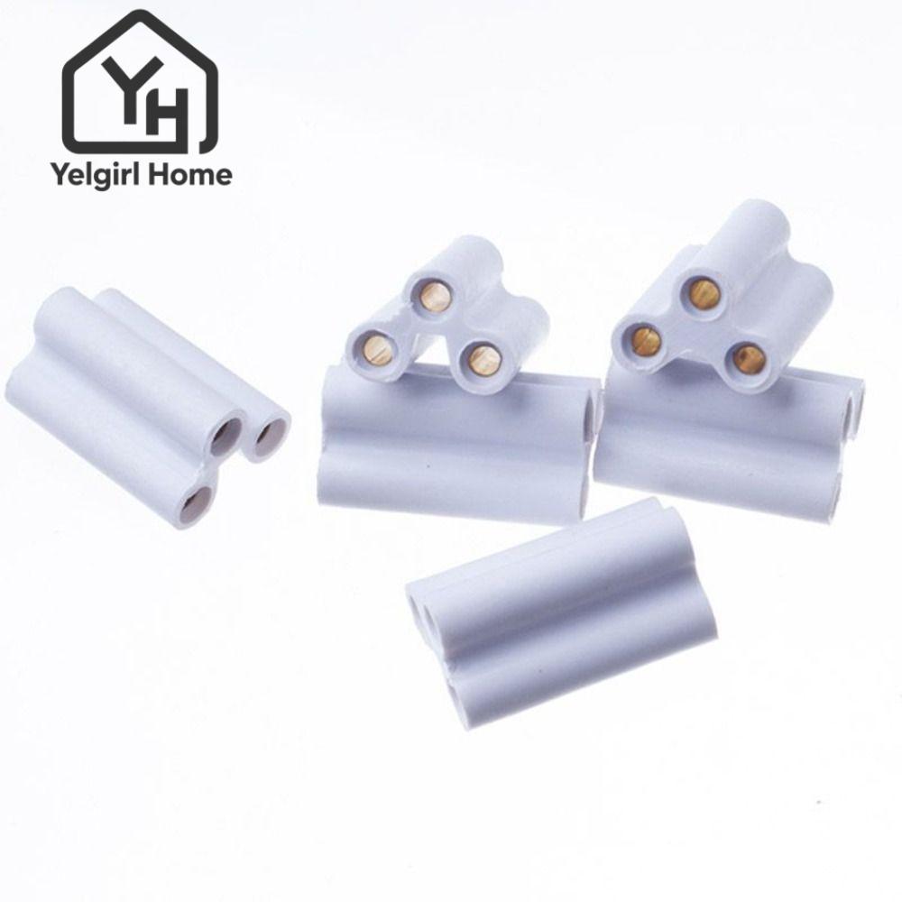 YELGIRLB 100/50/30/20/10 ชิ้น T5 T8 Bracket Light Connector, 20.5 มม.ปลายคู่ 3 หลุม Hard Joint Conne