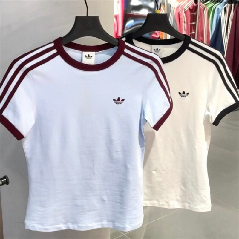 เสื้อยืดผ้าฝ้าย 100% สำหรับผู้หญิง แขนสั้น ปักตราสัญลักษณ์ ใส่สบาย