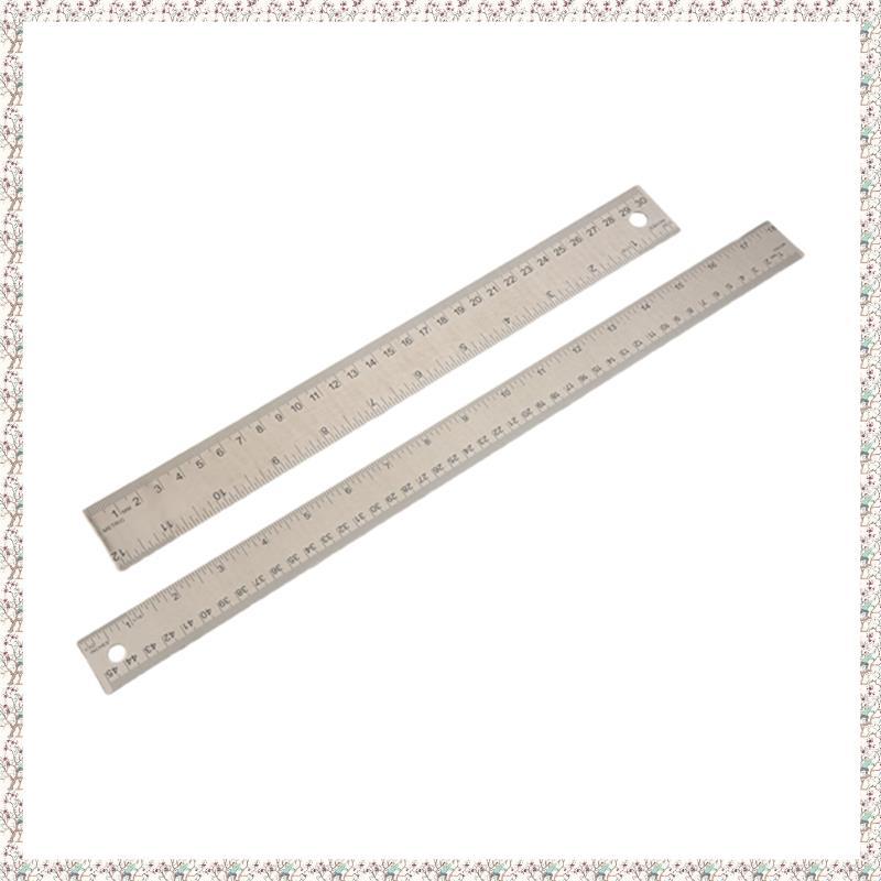 [kjyxgsncsjxsm] ไม้บรรทัดโลหะ ไม้บรรทัดกันลื่น ไม้บรรทัดสแตนเลส ถอนจุก:(12+18 นิ้ว) ไม้บรรทัดสแตนเลส