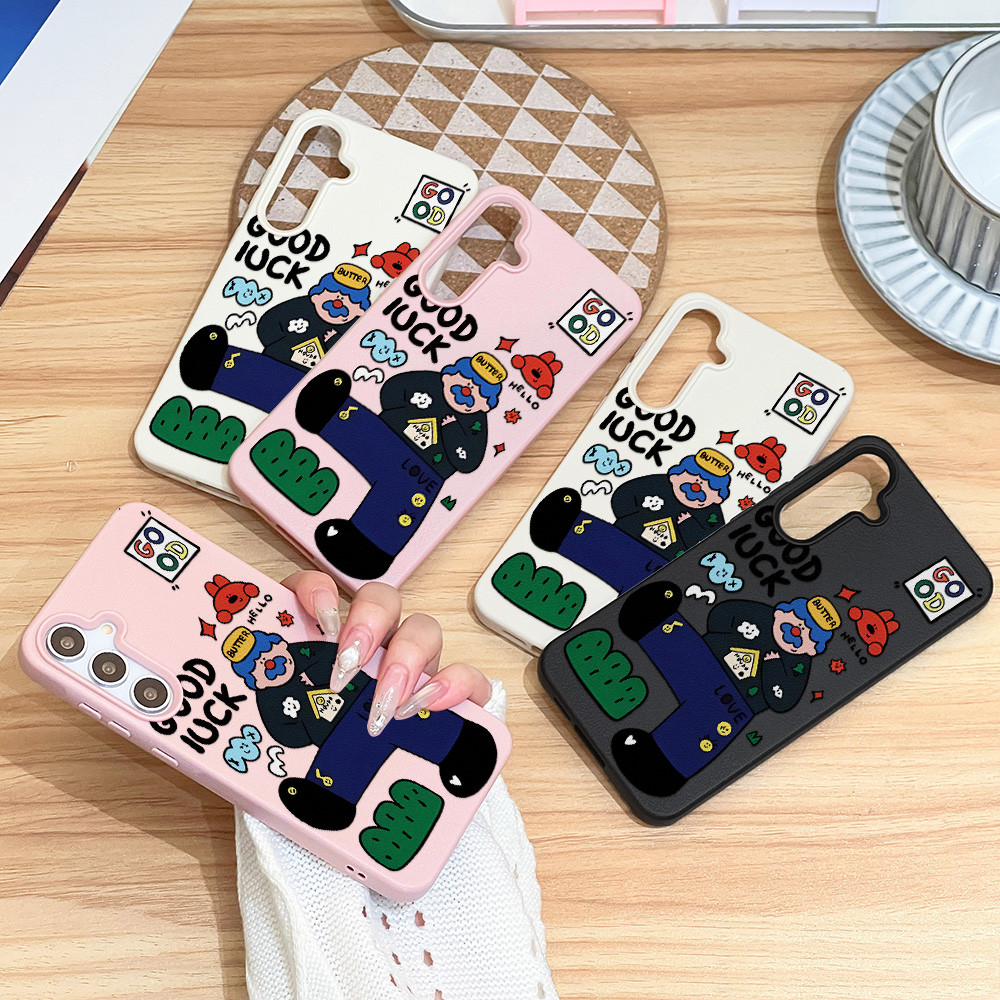 เคส For Samsung A56 A07 A55 A16 A05S A17 A15 A54 S24 FE A36 A06 A35 S25 S26 Ultra A34 A26 A53 S23 Ultra สติกเกอร์แมว