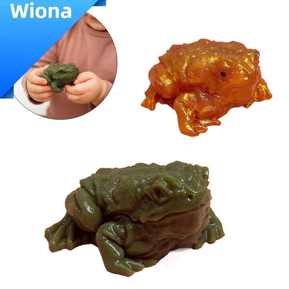 WIONA Frog SimulationToy, กบคางคกเหนียวบีบ, ตลกความเครียดบรรเทาของเล่นการบีบอัดแบบนุ่มของเล่นหากิน