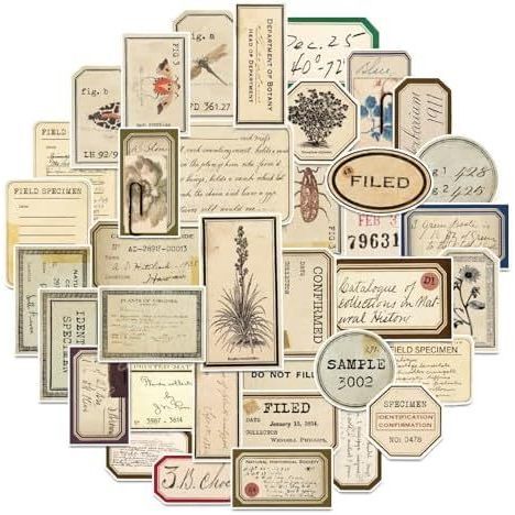 140 ชิ้น Vintage Aesthetic สติกเกอร์สําหรับผู้ใหญ่, Junk Journal อุปกรณ์สําหรับ Scrapbooking Bullet 