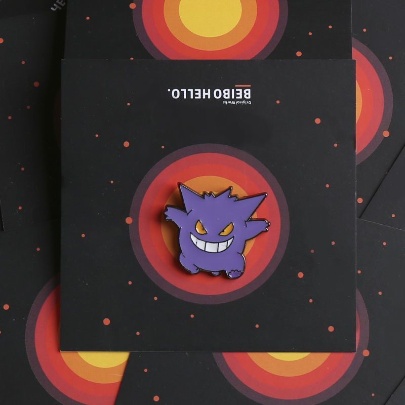 Pokemon Enamel Pins Ins แฟชั่น Creative Psyduck Snorlax Gengar กระเป๋าเป้สะพายหลังโลหะป้ายตกแต่ง
