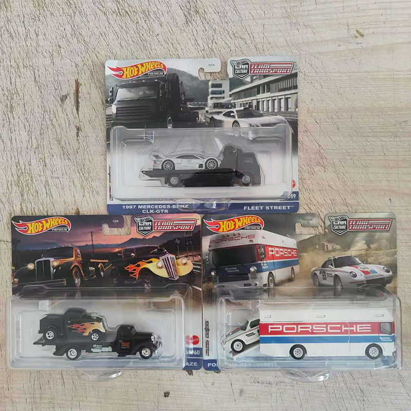 [คลังสินค้าพร้อม] Hot Wheels Car Culture Transport Fleet Combine Mercedes-Benz CLK-GTR Porsche 959 W