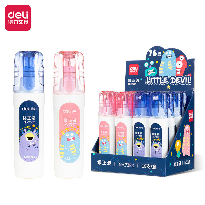 Deli Youku 7382 Correction Fluid นักเรียนใช้ Correction Typography Correction Fluid